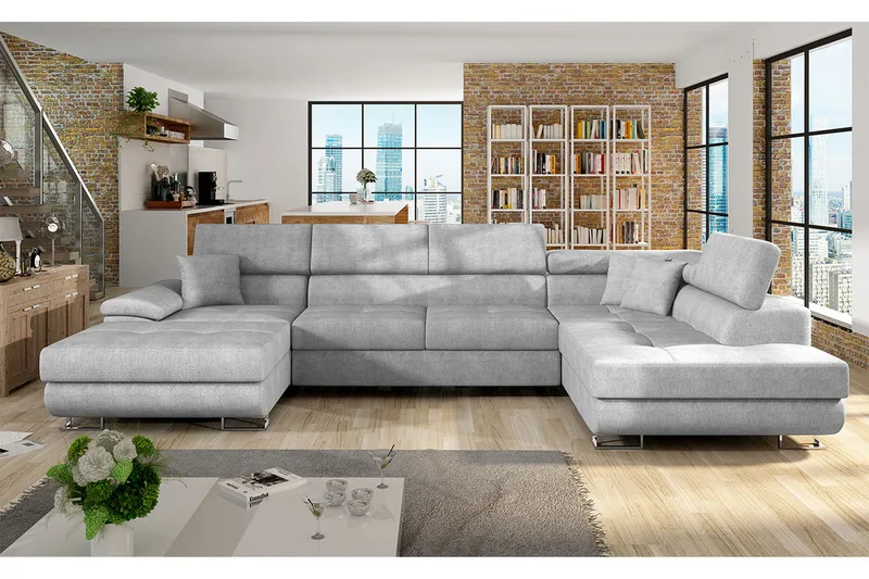 Reginia Bäddsoffa Höger - Grå - Möbler - Vardagsrum - Bäddsoffor - U bäddsoffa