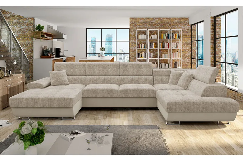 Reginia Bäddsoffa m. Divan och Schäslong - Möbler - Vardagsrum - Bäddsoffor - U bäddsoffa