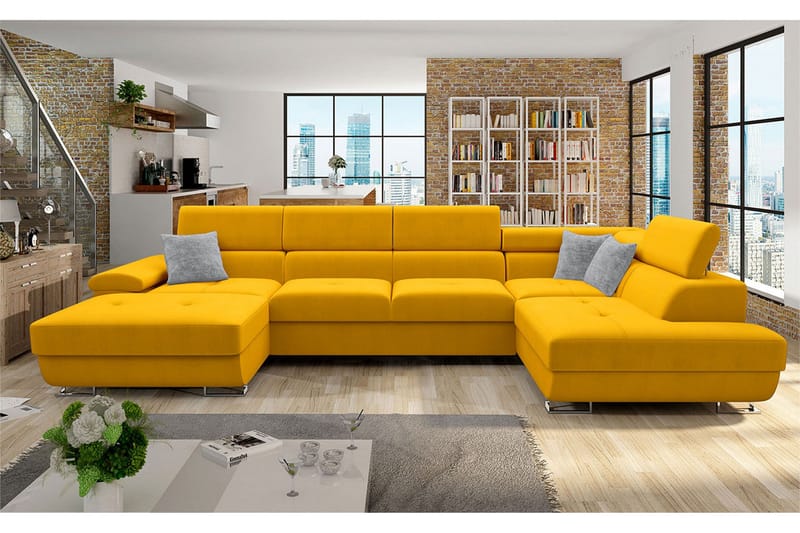 Reginia Bäddsoffa m. Divan och Schäslong - Möbler - Vardagsrum - Bäddsoffor - U bäddsoffa