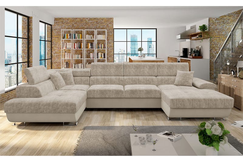 Reginia Bäddsoffa m. Divan och Schäslong - Möbler - Vardagsrum - Bäddsoffor - U bäddsoffa