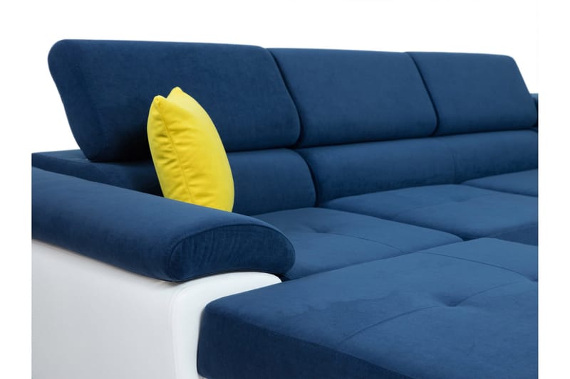 Reginia Bäddsoffa med Divan och Schäslong 4-sits i Konstläder - Vit/Grå - Möbler - Vardagsrum - Bäddsoffor - U bäddsoffa