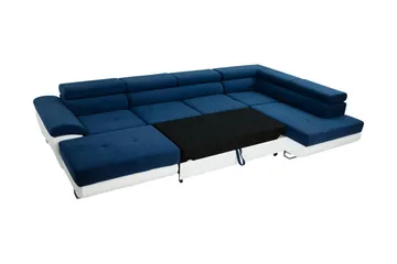 Reginia Bäddsoffa med Divan och Schäslong 4-sits i Konstläder - Vit/Grå - Möbler - Vardagsrum - Bäddsoffor - U bäddsoffa