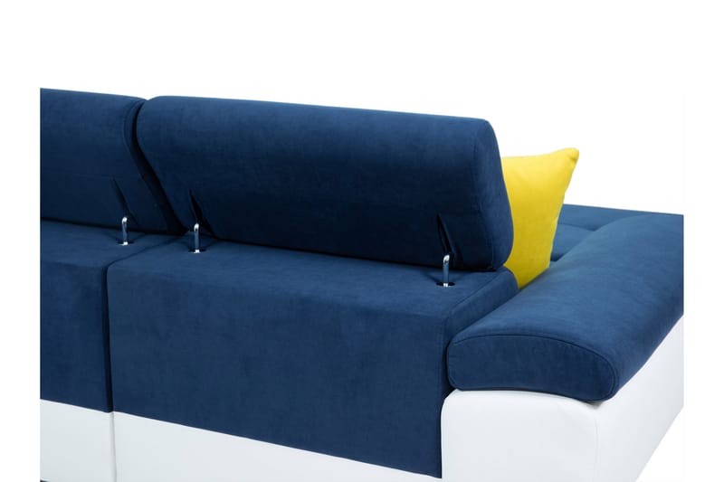 Reginia Bäddsoffa med Divan och Schäslong 4-sits i Konstläder - Vit/Grå - Möbler - Vardagsrum - Bäddsoffor - U bäddsoffa