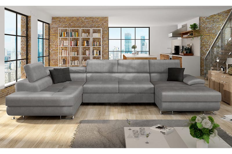 Reginia Hörnsoffa Vänster - Grå - Möbler - Vardagsrum - Bäddsoffor - U bäddsoffa