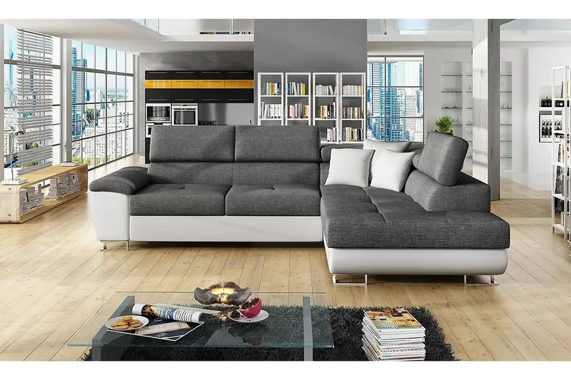 Reginia U-bäddsoffa - Vit/Grå - Möbler - Vardagsrum - Bäddsoffor