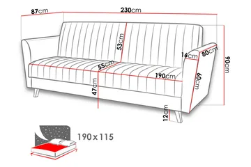 Rigberg Soffa - Grå - Möbler - Vardagsrum - Bäddsoffor - 4-sits bäddsoffa
