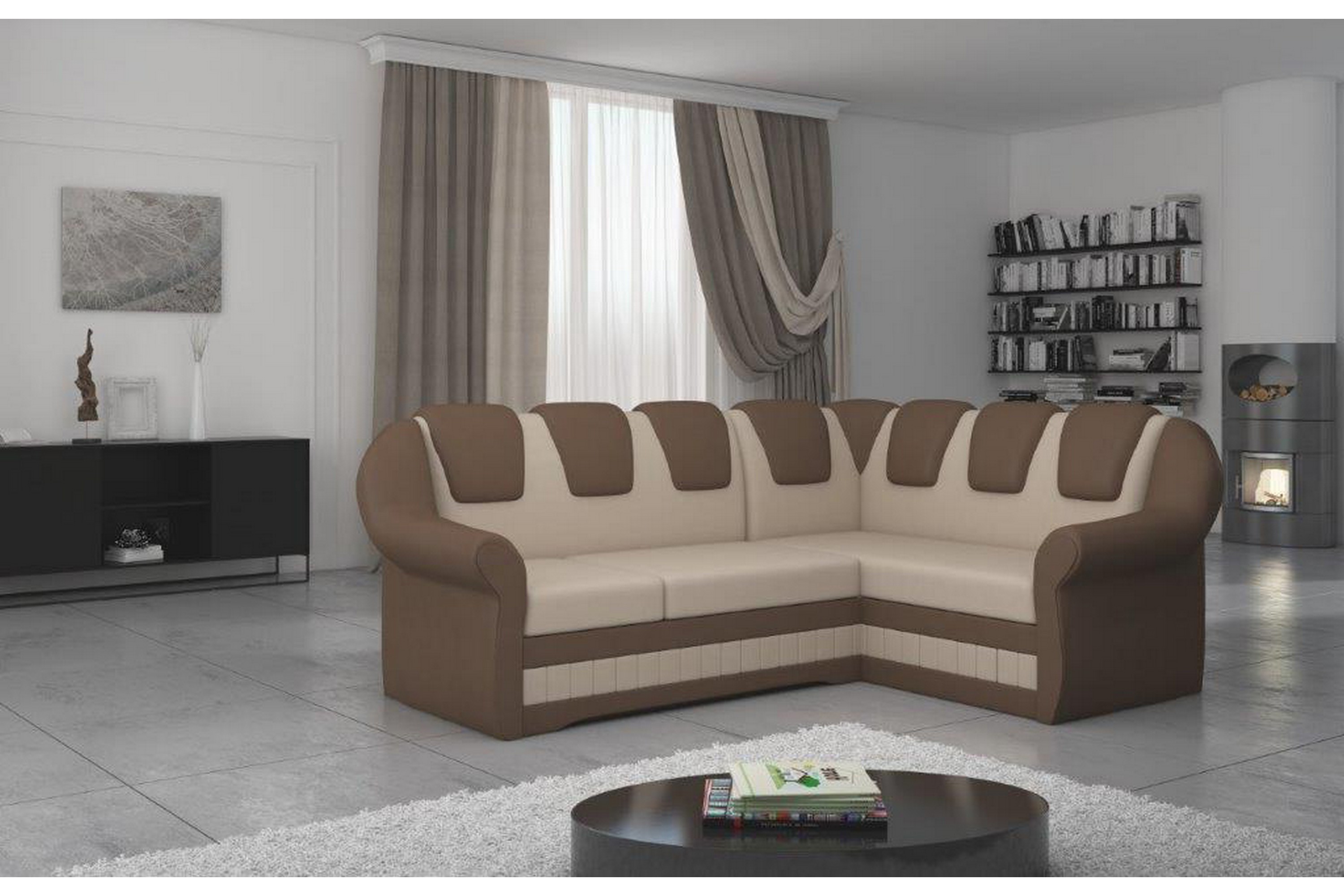 riparape hörnbäddsoffa röd/lila -