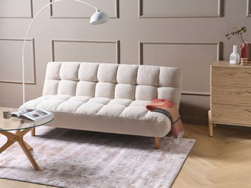 Risor Längsbäddad Fällbar Bäddsoffa 112x190 cm i Boucle - Vit - Möbler - Vardagsrum - Bäddsoffor