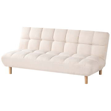 Risor Längsbäddad Fällbar Bäddsoffa 112x190 cm i Boucle - Vit - Möbler - Vardagsrum - Bäddsoffor