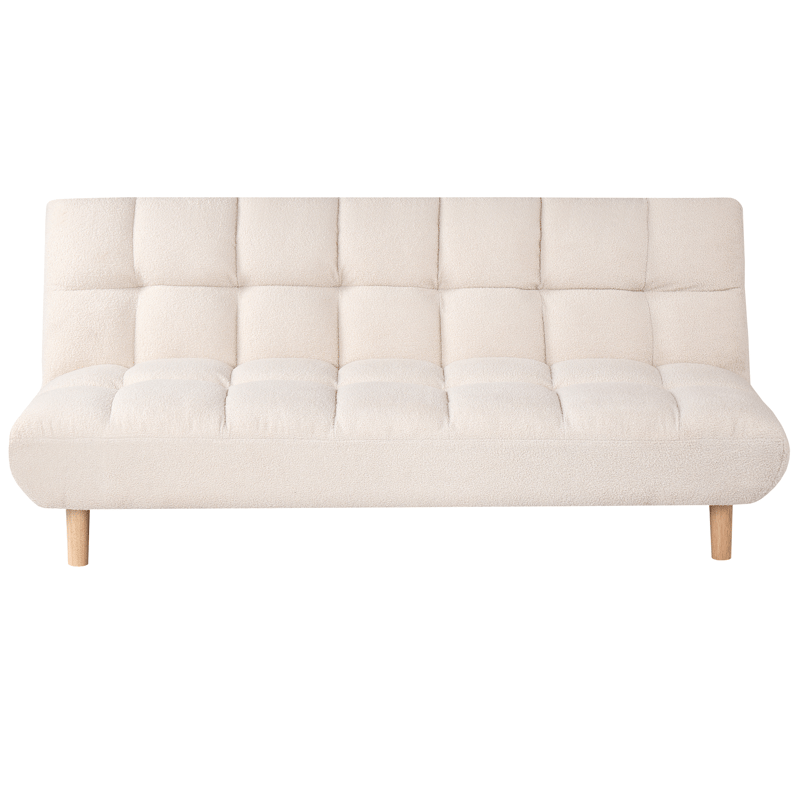 Risor Längsbäddad Fällbar Bäddsoffa 112x190 cm i Boucle - Vit - Möbler - Vardagsrum - Bäddsoffor