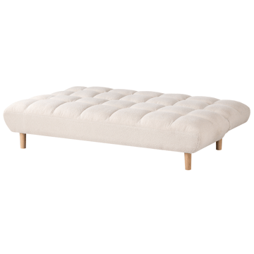 Risor Längsbäddad Fällbar Bäddsoffa 112x190 cm i Boucle - Vit - Möbler - Vardagsrum - Bäddsoffor