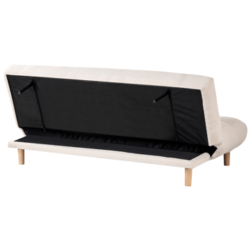Risor Längsbäddad Fällbar Bäddsoffa 112x190 cm i Boucle - Vit - Möbler - Vardagsrum - Bäddsoffor