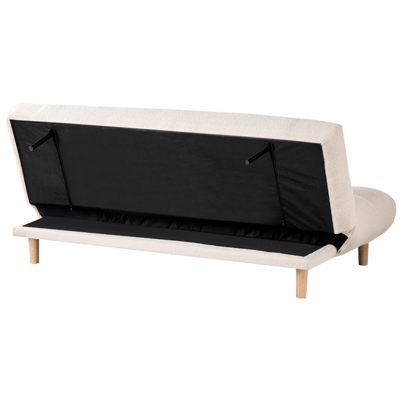 Risor Längsbäddad Fällbar Bäddsoffa 112x190 cm i Boucle - Vit - Möbler - Vardagsrum - Bäddsoffor