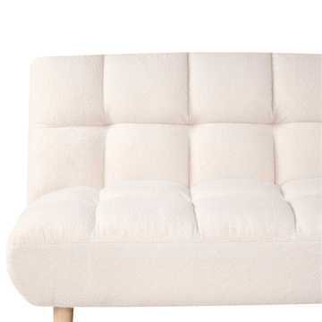 Risor Längsbäddad Fällbar Bäddsoffa 112x190 cm i Boucle - Vit - Möbler - Vardagsrum - Bäddsoffor