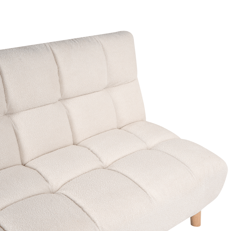 Risor Längsbäddad Fällbar Bäddsoffa 112x190 cm i Boucle - Vit - Möbler - Vardagsrum - Bäddsoffor