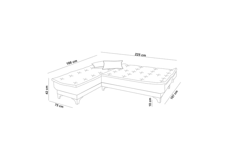 Riversdale Bäddsoffa m. Divan 4-sits - Antracit - Möbler - Vardagsrum - Bäddsoffor