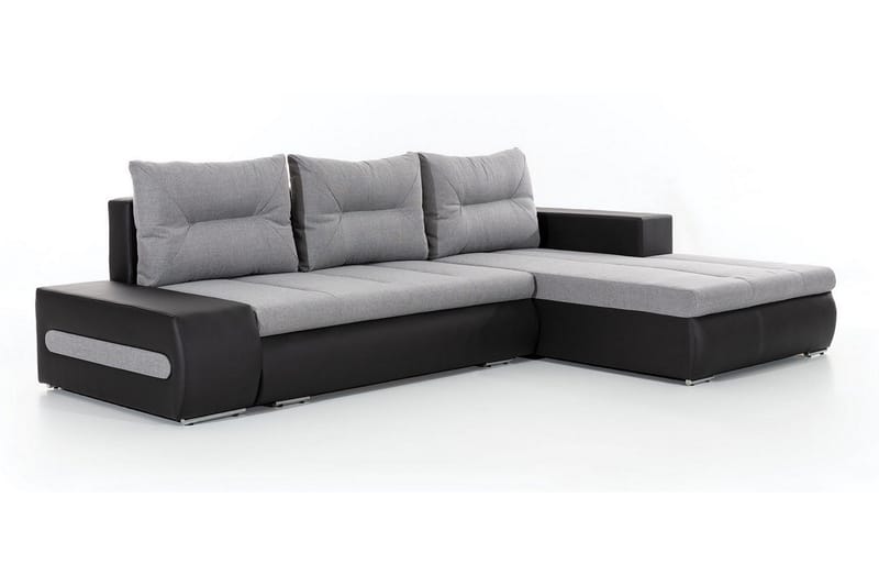 Rodeche 3-sits Bäddsoffa m. Divan med Förvaring - Ljusgrå - Möbler - Vardagsrum - Bäddsoffor