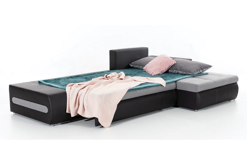 Rodeche 3-sits Bäddsoffa m. Divan med Förvaring - Ljusgrå - Möbler - Vardagsrum - Bäddsoffor