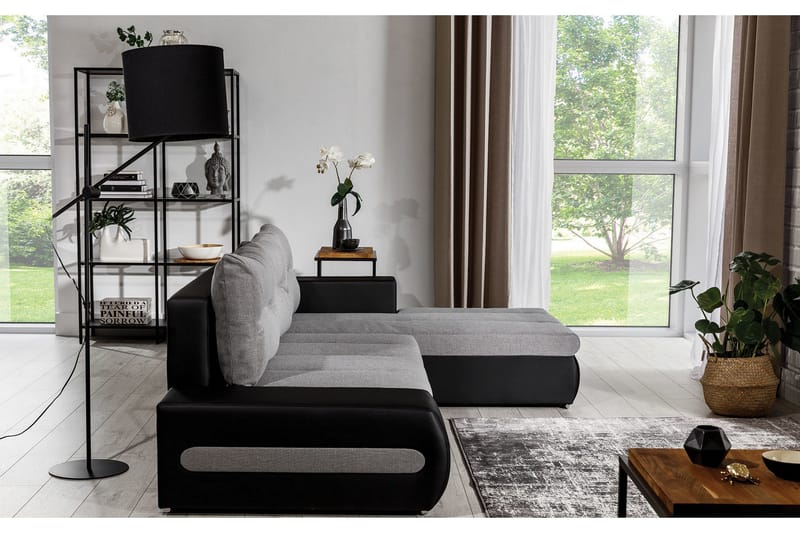 Rodeche 3-sits Bäddsoffa m. Divan med Förvaring - Ljusgrå - Möbler - Vardagsrum - Bäddsoffor