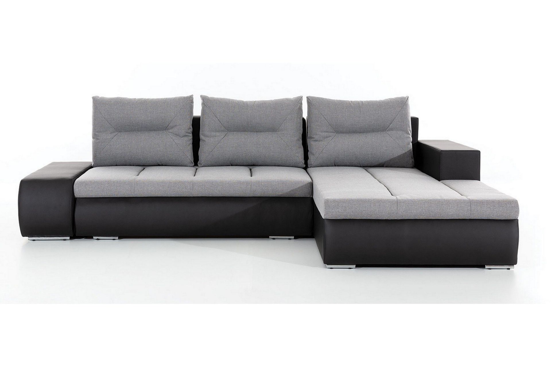 Rodeche 3-sits B&auml;ddsoffa m. Divan med F&ouml;rvaring - Ljusgr&aring;