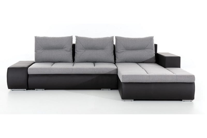 Rodeche 3-sits Bäddsoffa m. Divan med Förvaring, Ljusgrå