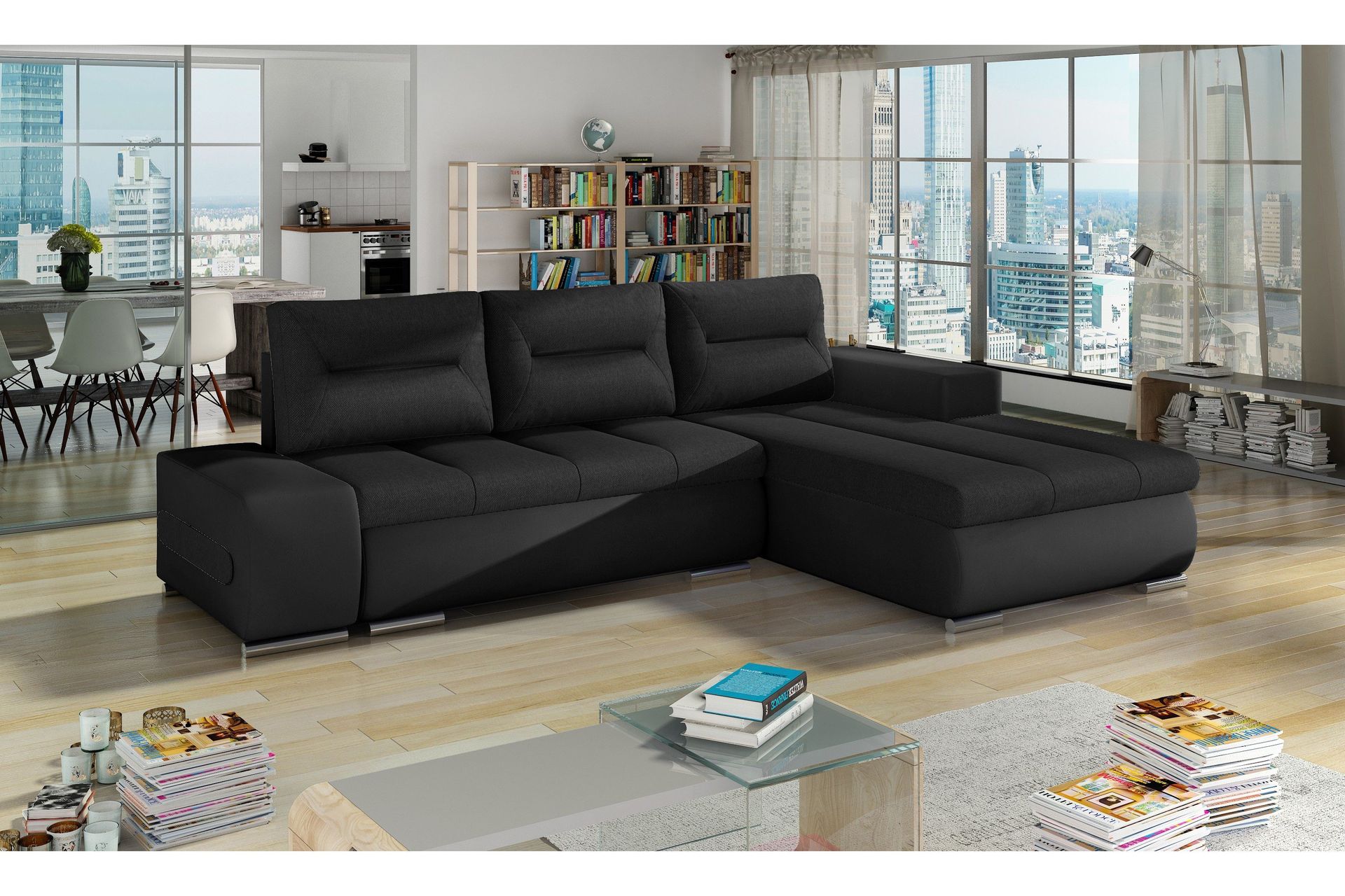 rodeche bäddsoffa - svart/svart