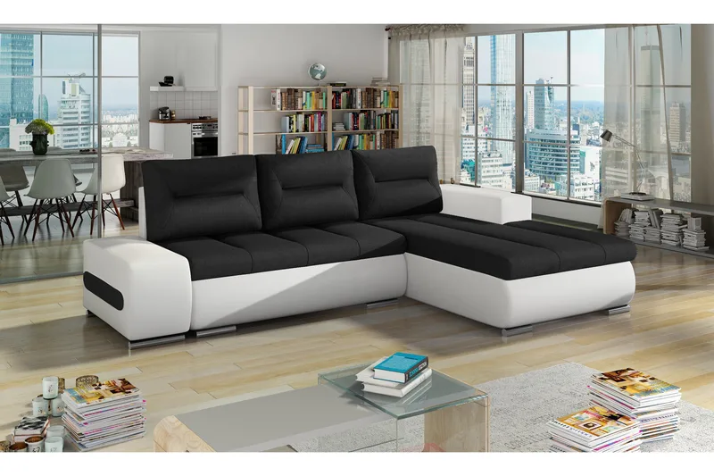 Rodeche Bäddsoffa, Svart/Vit