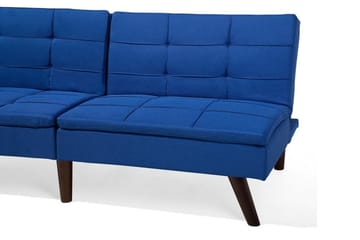 Ronne 2-sits Fällbar Rektangulär Bäddsoffa i Tyg med Träben - Blå - Möbler - Vardagsrum - Bäddsoffor