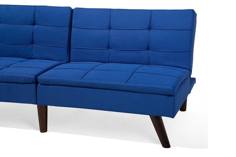 Ronne 2-sits Fällbar Rektangulär Bäddsoffa i Tyg med Träben - Blå - Möbler - Vardagsrum - Bäddsoffor