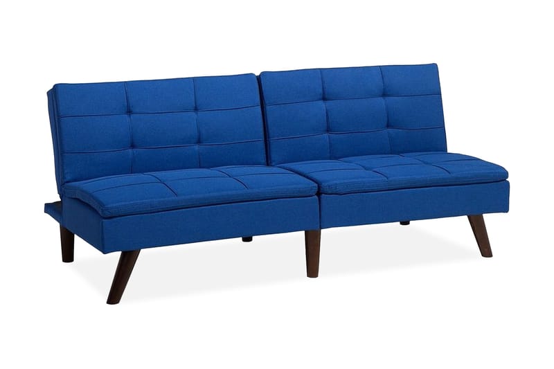Ronne 2-sits Fällbar Rektangulär Bäddsoffa i Tyg med Träben, Blå