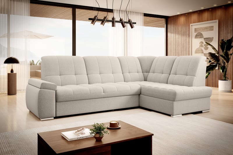 Sachary Bäddsoffa m. Schäslong 3-sits Beige - Möbler - Vardagsrum - Bäddsoffor