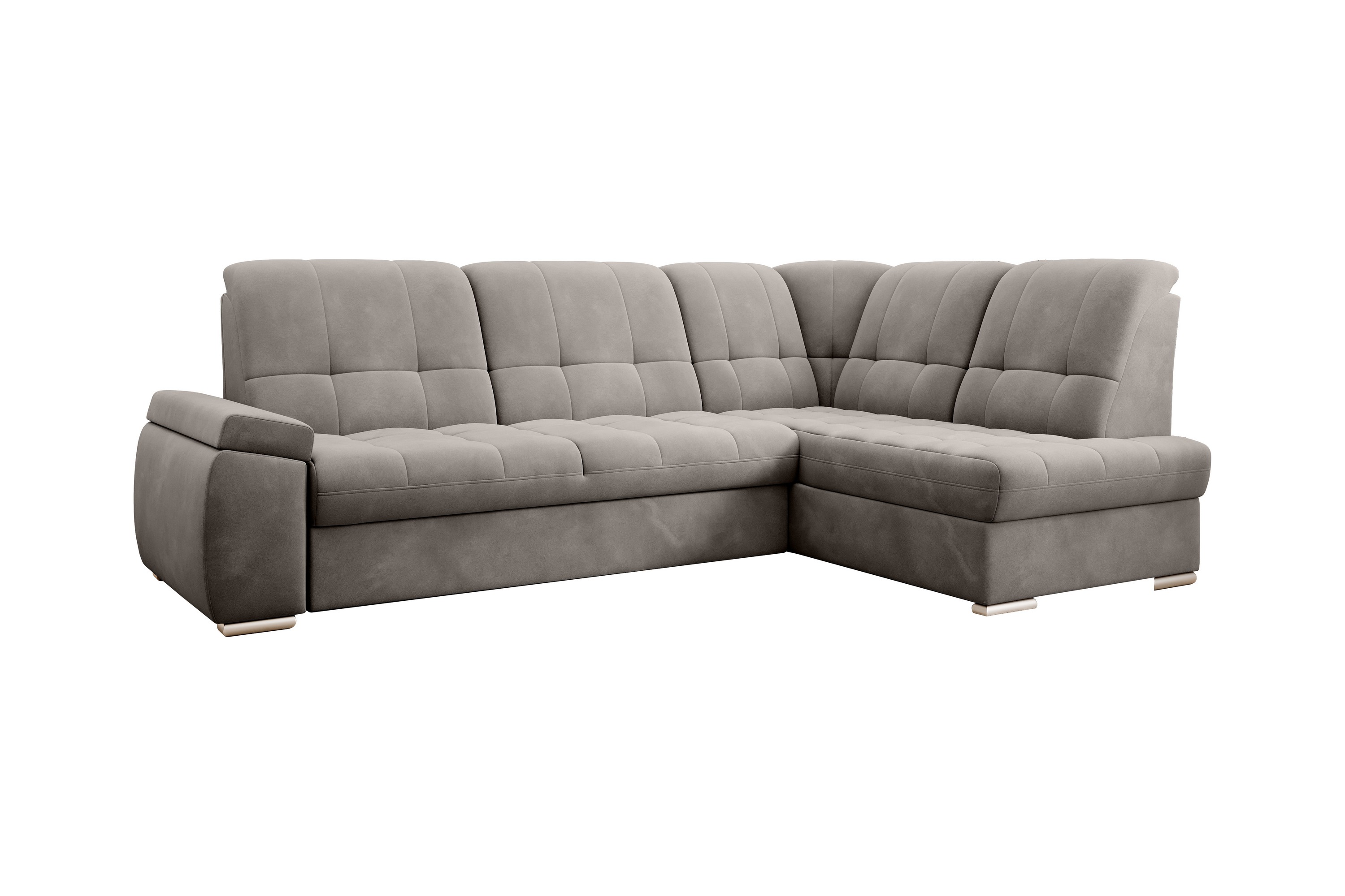 sachary bäddsoffa m. schäslong 3-sits grå -