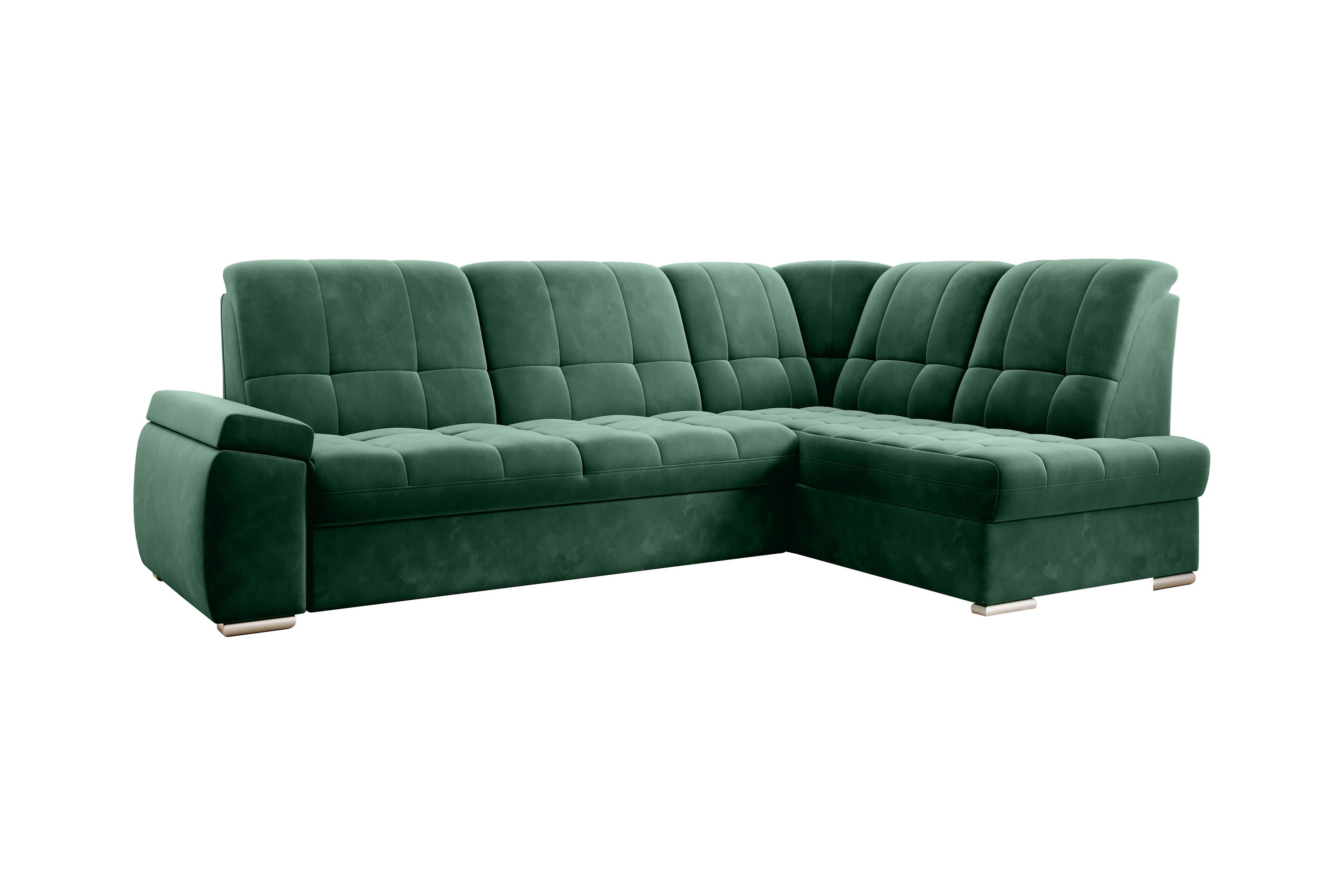 sachary bäddsoffa m. schäslong 3-sits mörkgrön -