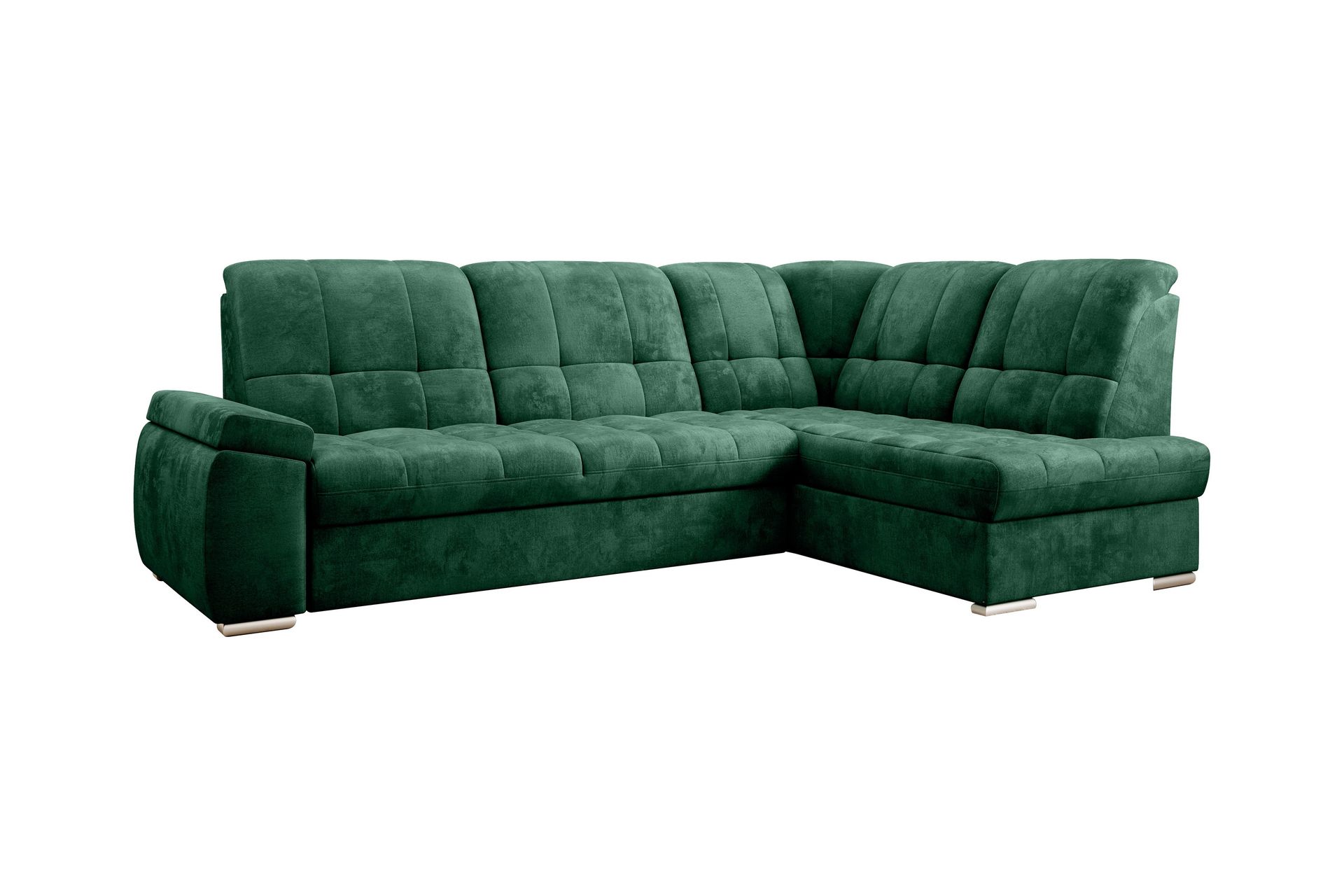 sachary bäddsoffa m. schäslong 3-sits mörkgrön -