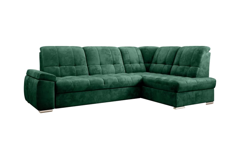 Sachary Bäddsoffa m. Schäslong 3-sits Mörkgrön - Möbler - Vardagsrum - Bäddsoffor