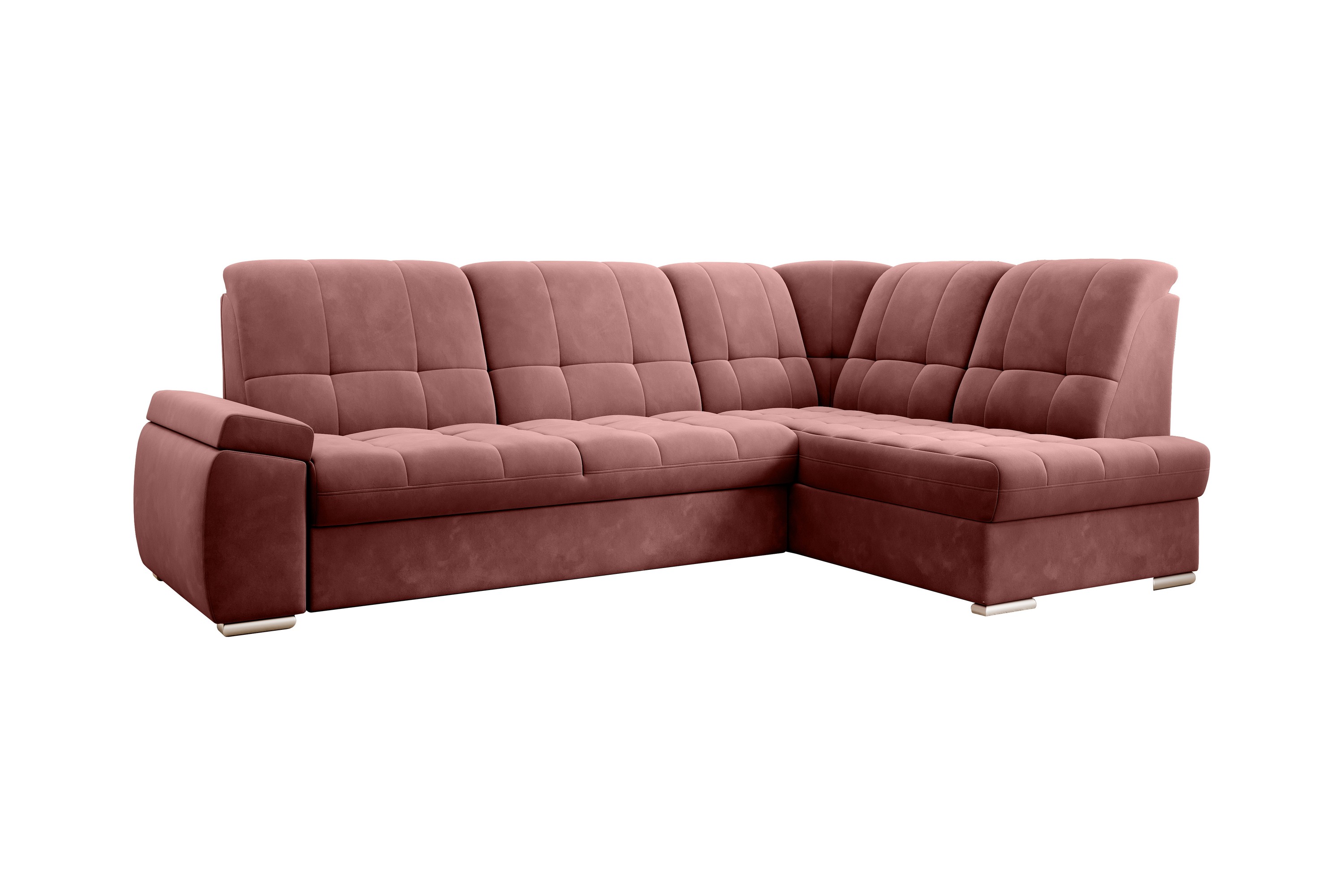 sachary bäddsoffa m. schäslong 3-sits rosa -