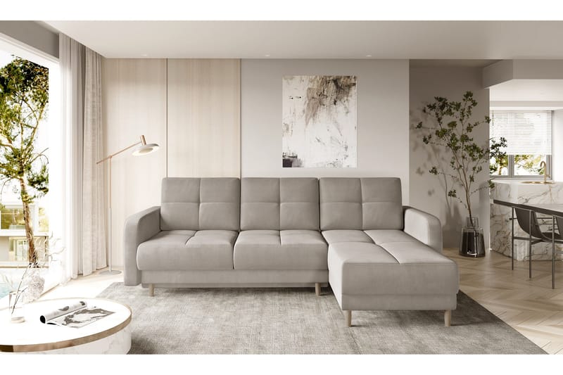 Saimon Bäddsoffa m. Divan med Förvaring 3-sits - Beige - Möbler - Vardagsrum - Bäddsoffor