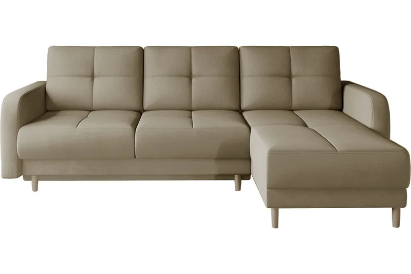 Saimon Bäddsoffa m. Divan med Förvaring 3-sits - Ljusbrun - Möbler - Vardagsrum - Bäddsoffor