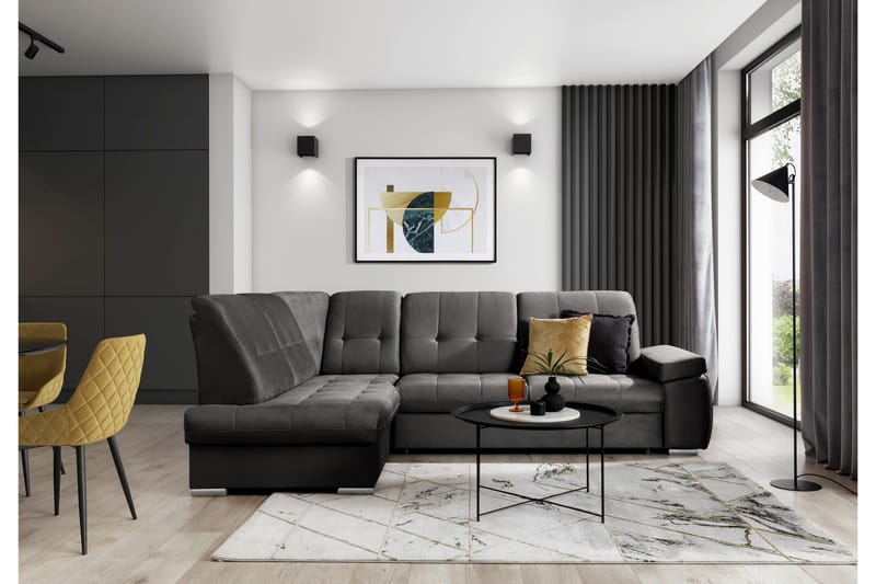 Sajana Bäddsoffa m. Schäslong 3-sits - Grå - Möbler - Vardagsrum - Bäddsoffor