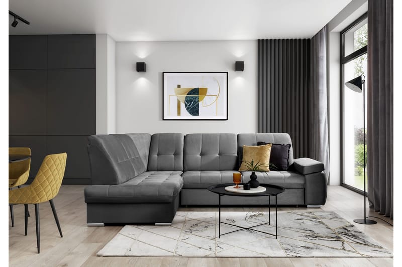 Sajana Bäddsoffa m. Schäslong 3-sits - Grå - Möbler - Vardagsrum - Bäddsoffor