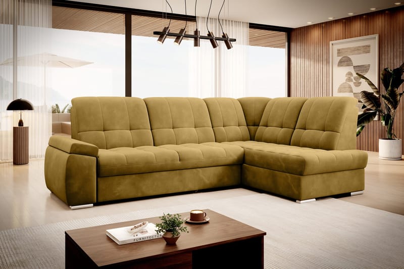 Sajana Bäddsoffa m. Schäslong 3-sits - Gul - Möbler - Vardagsrum - Bäddsoffor