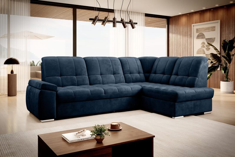 Sajana Bäddsoffa m. Schäslong 3-sits - Mörkblå - Möbler - Vardagsrum - Bäddsoffor
