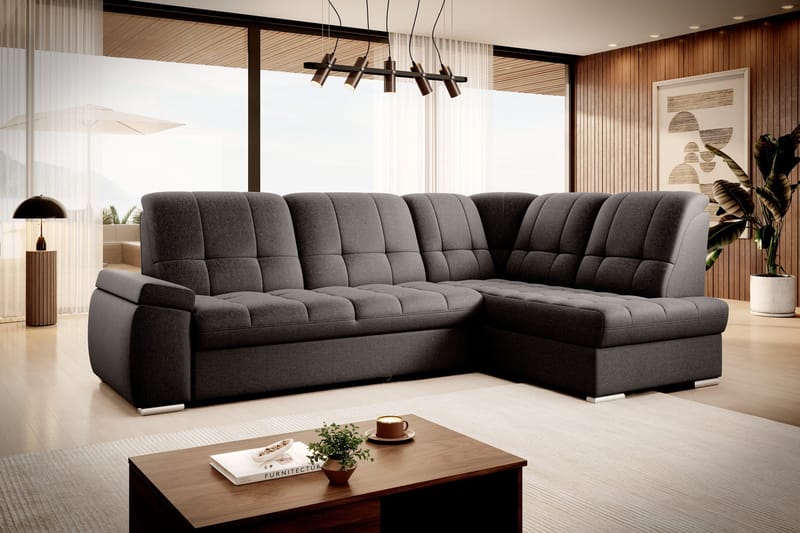 Sajana Bäddsoffa m. Schäslong 3-sits - Mörkbrun - Möbler - Vardagsrum - Bäddsoffor