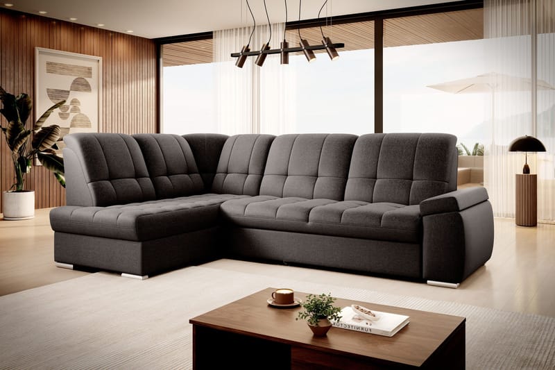 Sajana Bäddsoffa m. Schäslong 3-sits - Mörkbrun - Möbler - Vardagsrum - Bäddsoffor