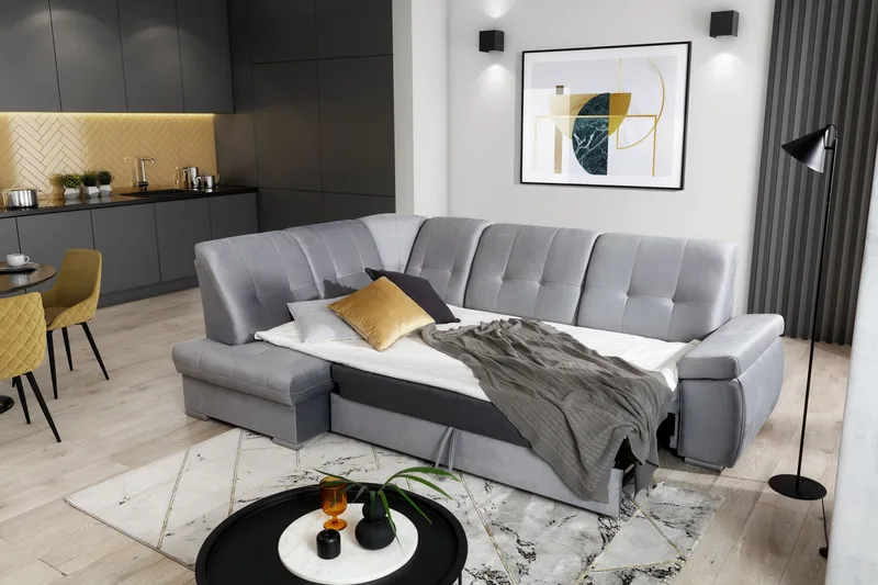 Sajana Bäddsoffa m. Schäslong 3-sits - Mörkbrun - Möbler - Vardagsrum - Bäddsoffor