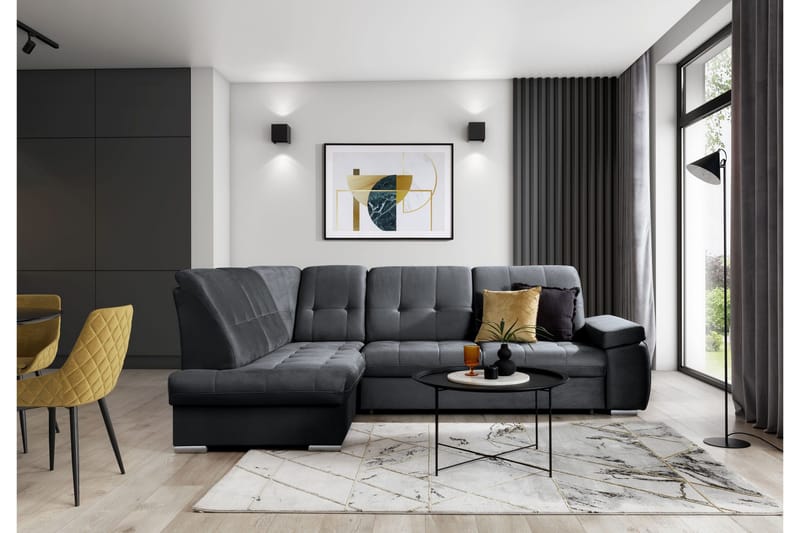 Sajana Bäddsoffa m. Schäslong 3-sits - Mörkgrå - Möbler - Vardagsrum - Bäddsoffor