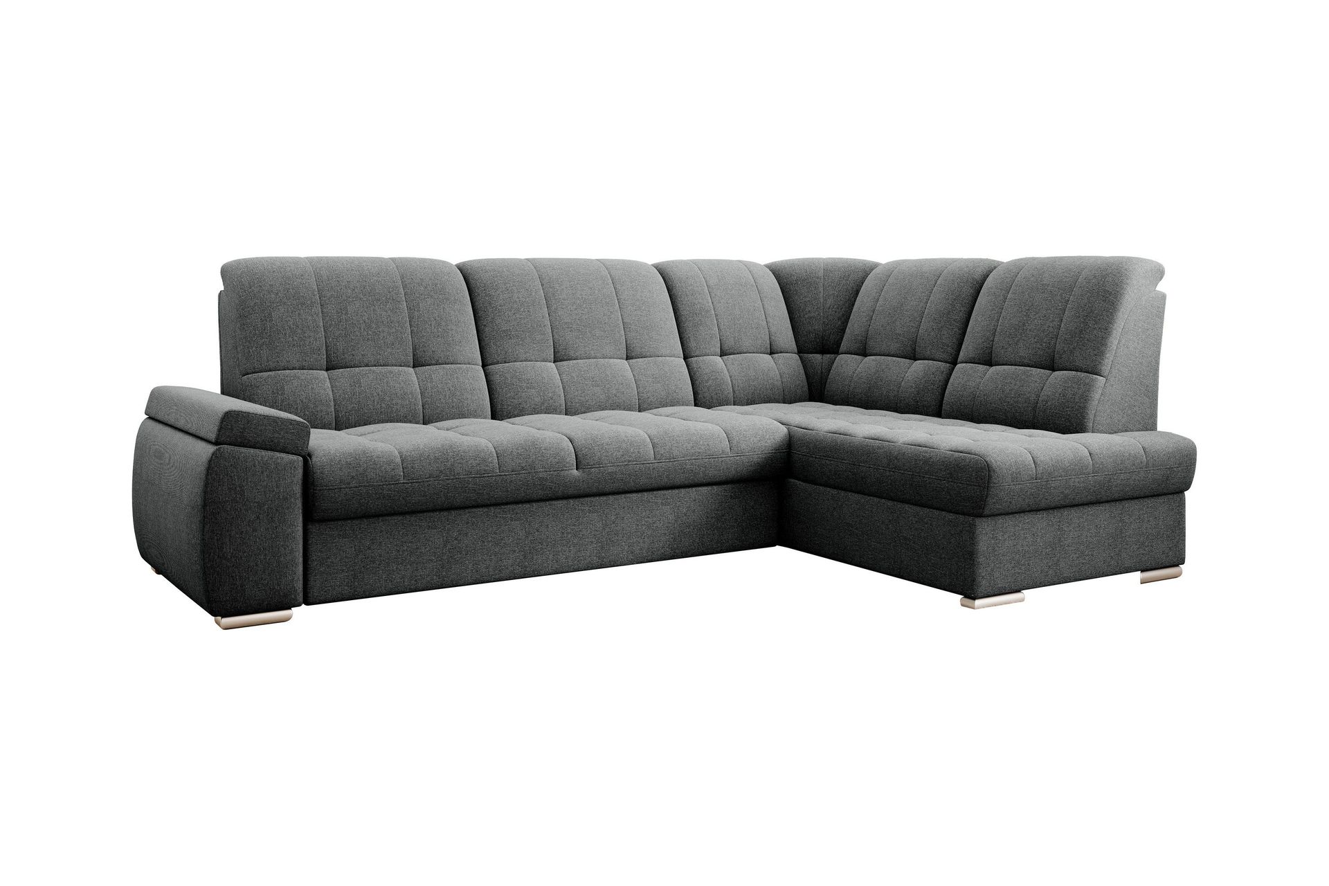 Sajana B&auml;ddsoffa m. Sch&auml;slong 3-sits - M&ouml;rkgr&aring;