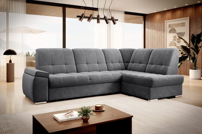 Sajana Bäddsoffa m. Schäslong 3-sits - Mörkgrå - Möbler - Vardagsrum - Bäddsoffor