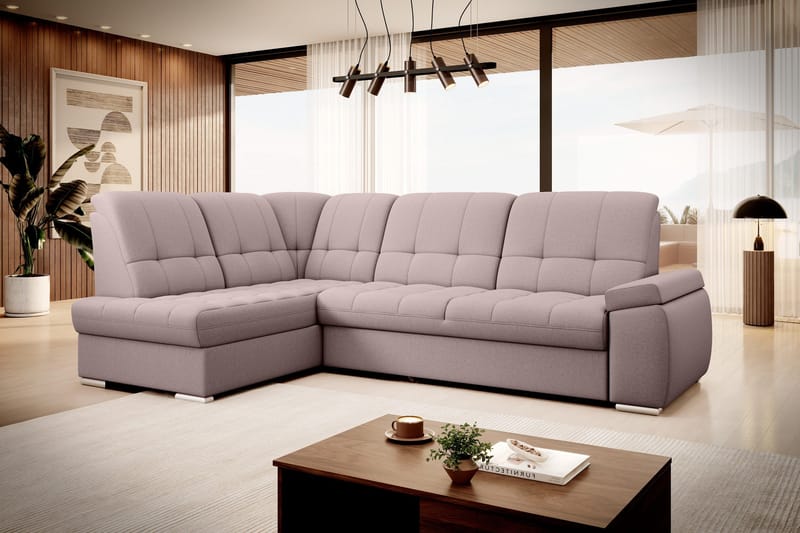 Sajana Bäddsoffa m. Schäslong 3-sits - Rosa - Möbler - Vardagsrum - Bäddsoffor