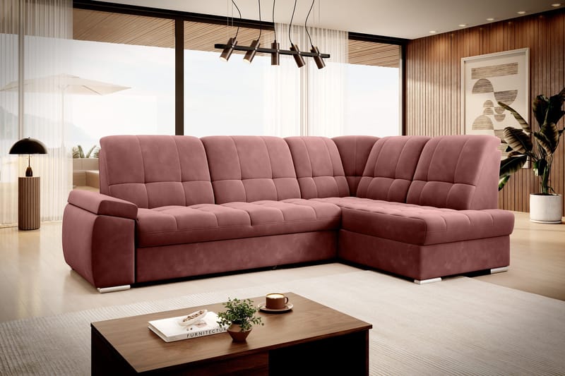Sajana Bäddsoffa m. Schäslong 3-sits - Rosa - Möbler - Vardagsrum - Bäddsoffor